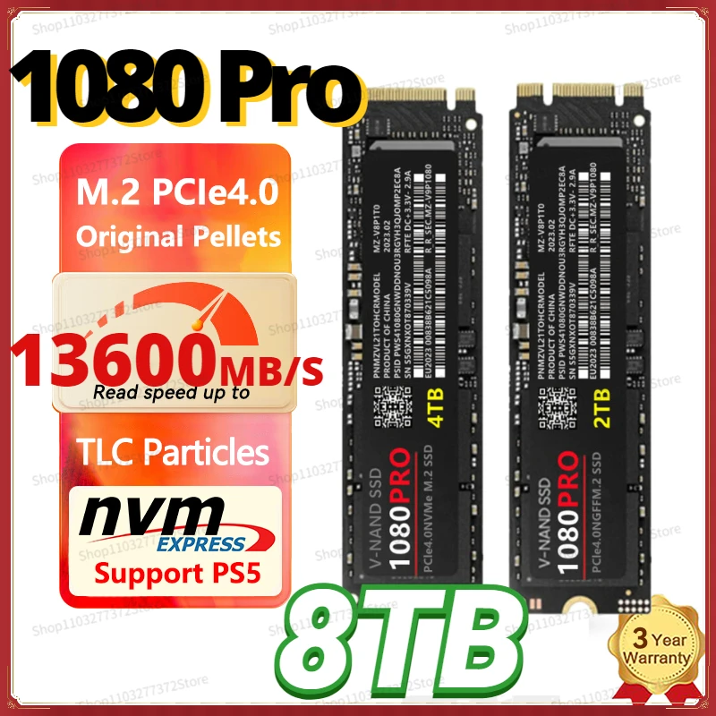 Algne 4TB 2TB M. 2 SSD NVME M2 NGFF SSD SATA kõvaketas 1TB NVMe PCIE 1080 PRO sisemine kõvaketas, PS5 desktop/laptop/mac