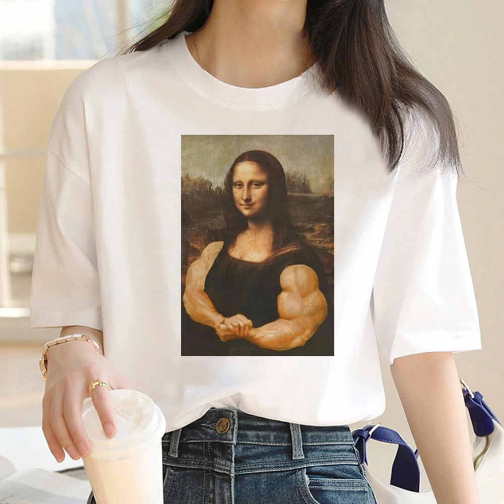 Mona Lisa top naiste graafiline harajuku naljakas top naine harajuku riided