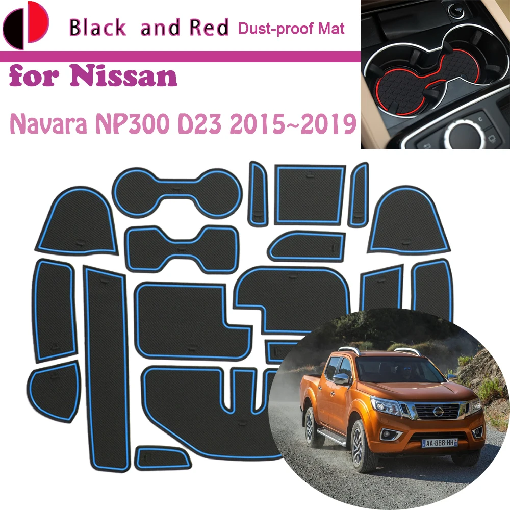 Kummi Ukse Groove Matt Nissan Navara NP300 D23 2015~2019 2016 Padi Värava Storage Pesa Diplomeeritud Tolmu-tõend, Auto Sticke Vaipa