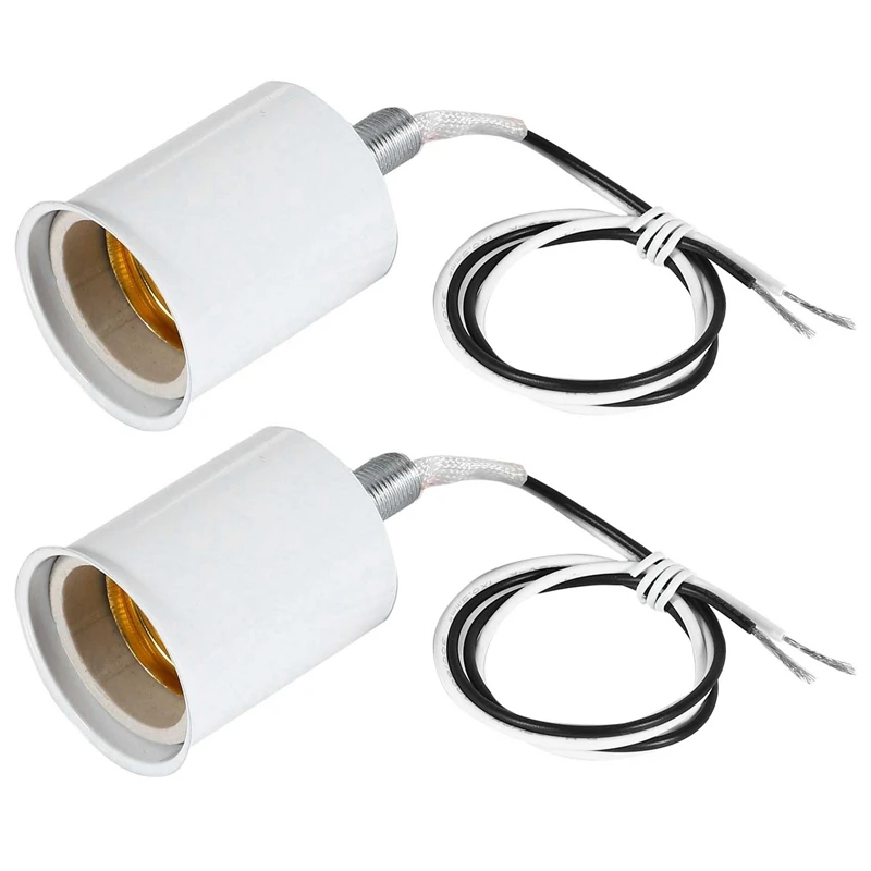 2X E27 Keraamiline Kruvi Baasi Ring LED Lamp, Lambi Pesa Omanik Adapter Metallist Lamp Omanik Traati Valge