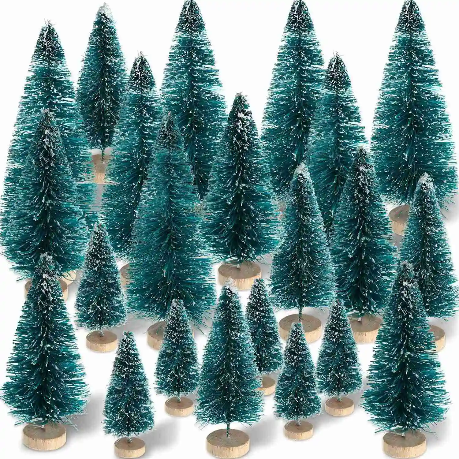 60 Tükki Mini Sisal Lumi Külm Puud Talvel Männi Puidust Alus Lumi Kaunistused Tabletop Puud jõuluehe
