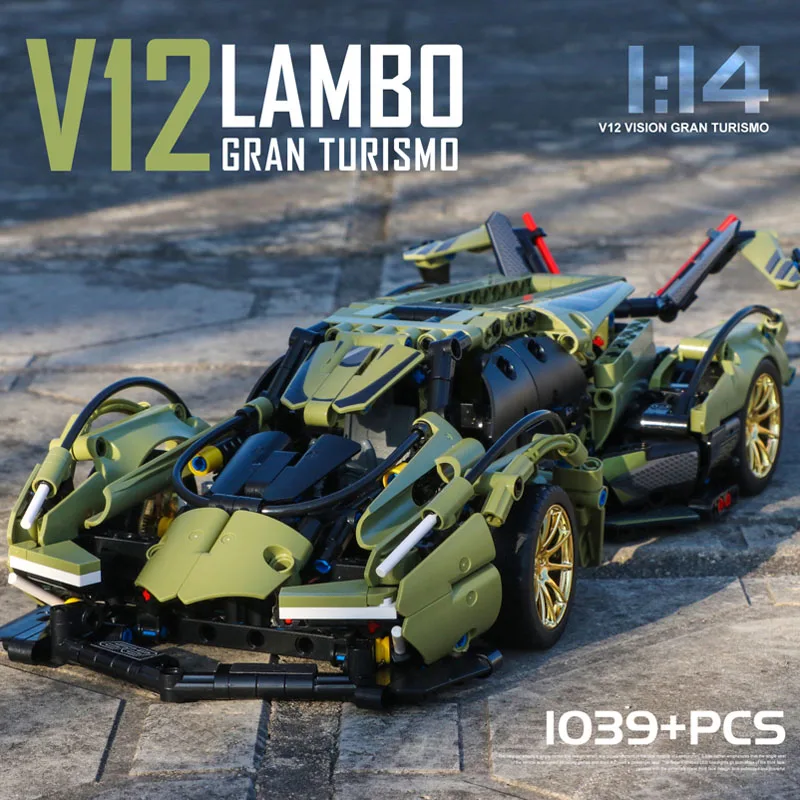 1148PCS Tehnilised Lambo V12 Visioon Super GT Speed Sport Auto ehitusplokid Võidusõidu Sõiduki Koguda Telliseid Mänguasjad, Kingitused Poistele