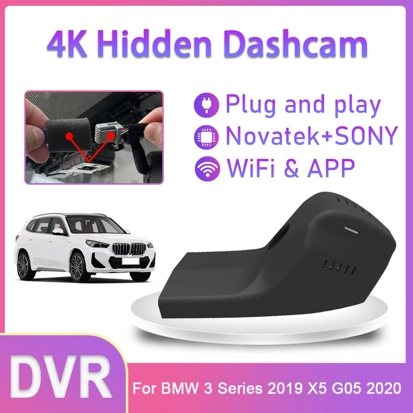 Plug and Play UHD 2160P Wifi Car DVR Kaamera Kriips Cam Video makk, BMW 3 Seeria 2019 X5 G05 2020 Kõrge Kvaliteedi Öise nägemise
