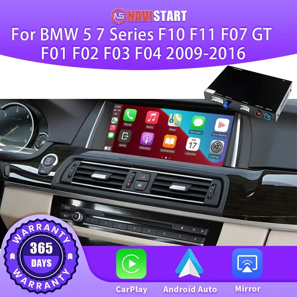 NAVISTART Traadita CarPlay BMW 5 ja 7 Seeria F10 F11 GT F07 F01 F02 F03 F04 2009-2016 Android Peegel Link AirPlay GPS-Funktsioon