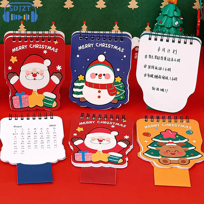 2024 Õpilane Desktop Mini Jõulud Kalender Cute Cartoon Check-in Kalender Kawaii Notepad Kooli Asukoht Kirjatarvete Tarvikud