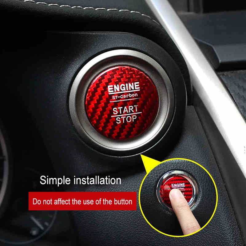 QHCP Auto Mootori Start-Stop-Nupp Kleebis Tõeline süsinikkiust Kate Süttimise Seadme Trimmib Toyota 8. Camry 2018 2019 2020 2021