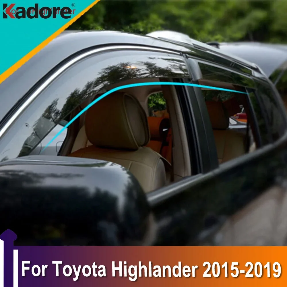 Toyota Highlander 2015 2016 2017 2018 2019 Auto Akna Markiisid Sadevee Ärajuhtimise Kanalid Päike Rain Guard Windows Visiirid Sisekujundus Kilp Kilp